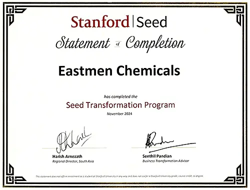 Stanford Transformation Program Certificate